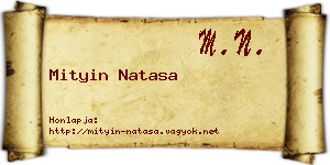 Mityin Natasa névjegykártya
